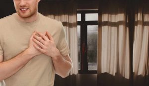 Uomo infarto con finestra